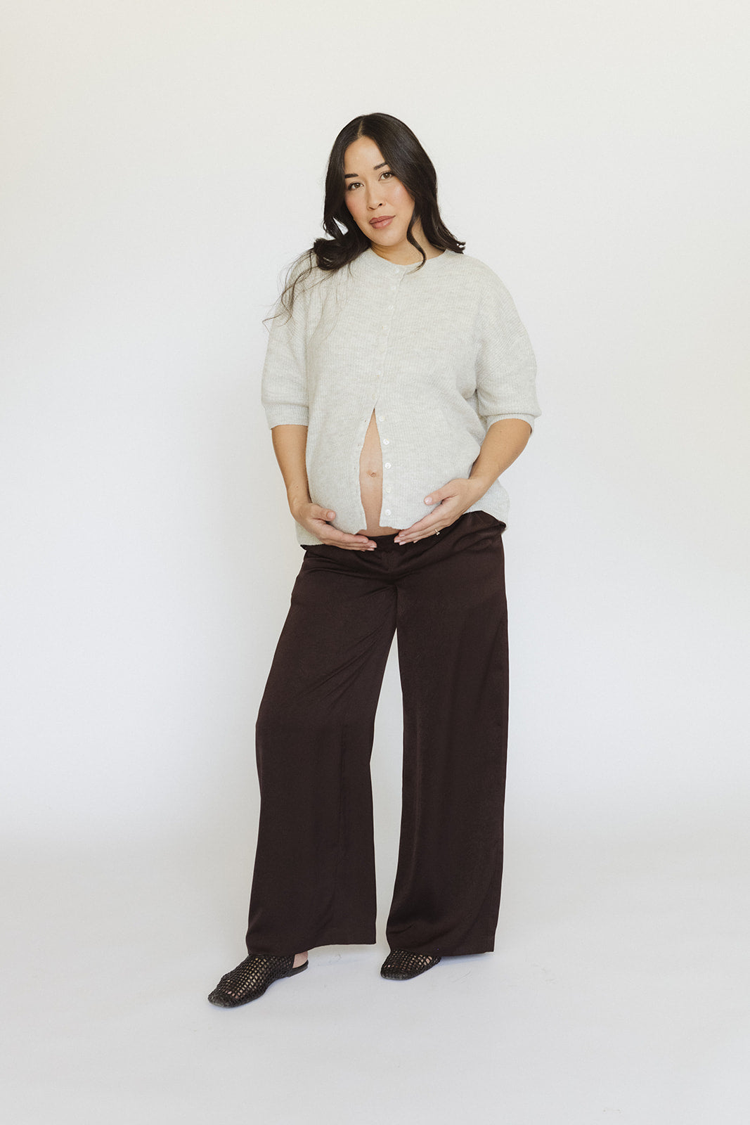 The Yarrow Satin Pants - Chocolate Brown