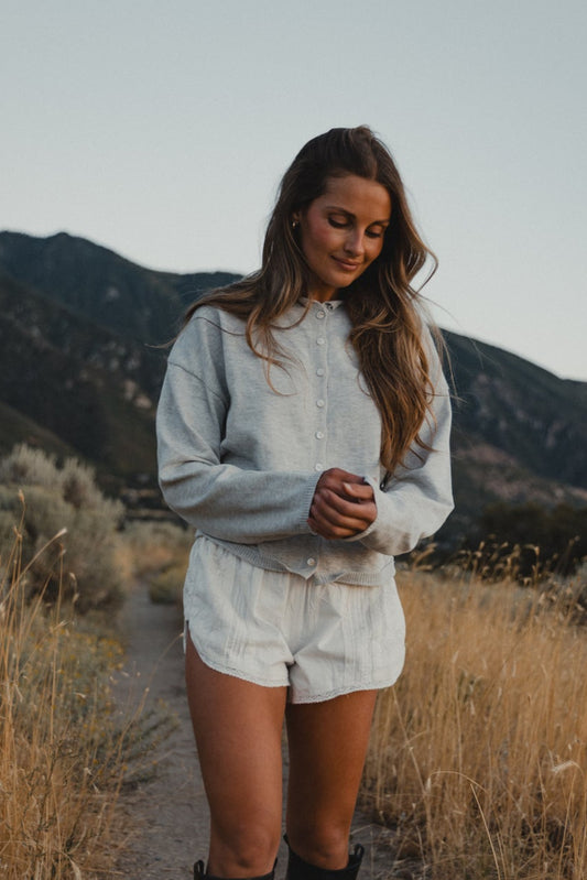 The Foster Cardigan - Heather Grey