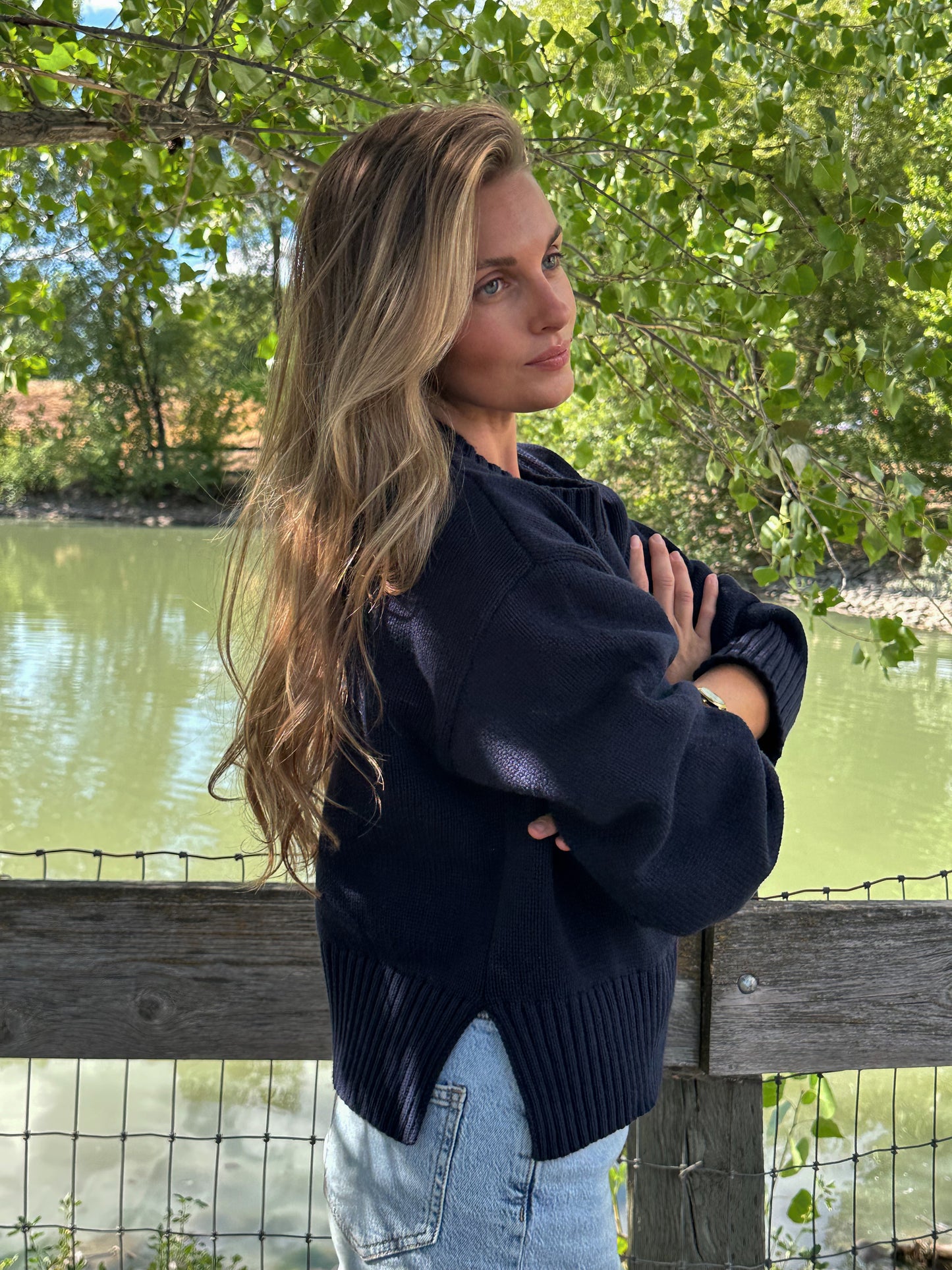 The Times Sweater - Navy Pullover