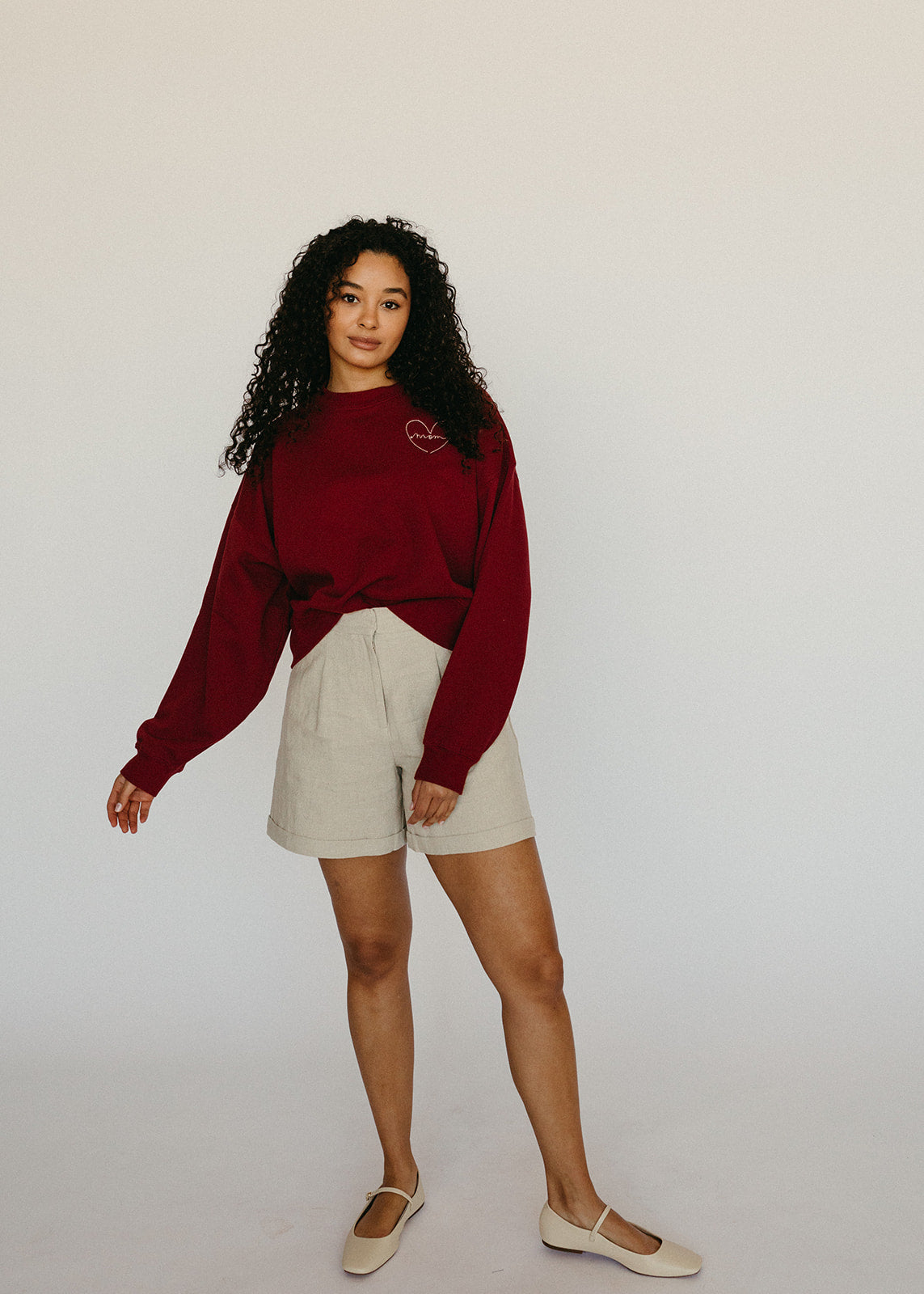 The Love, Mom Crewneck - Maroon