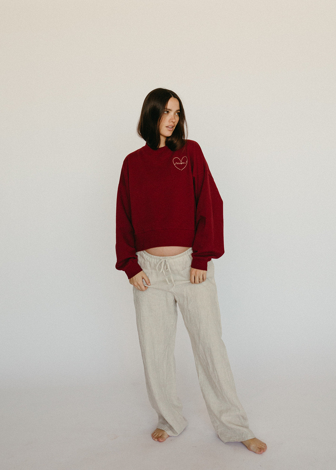 The Love, Mom Crewneck - Maroon