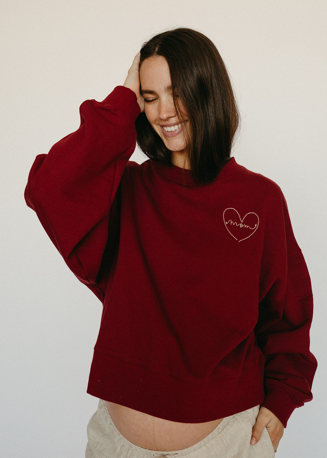 The Love, Mom Crewneck - Maroon