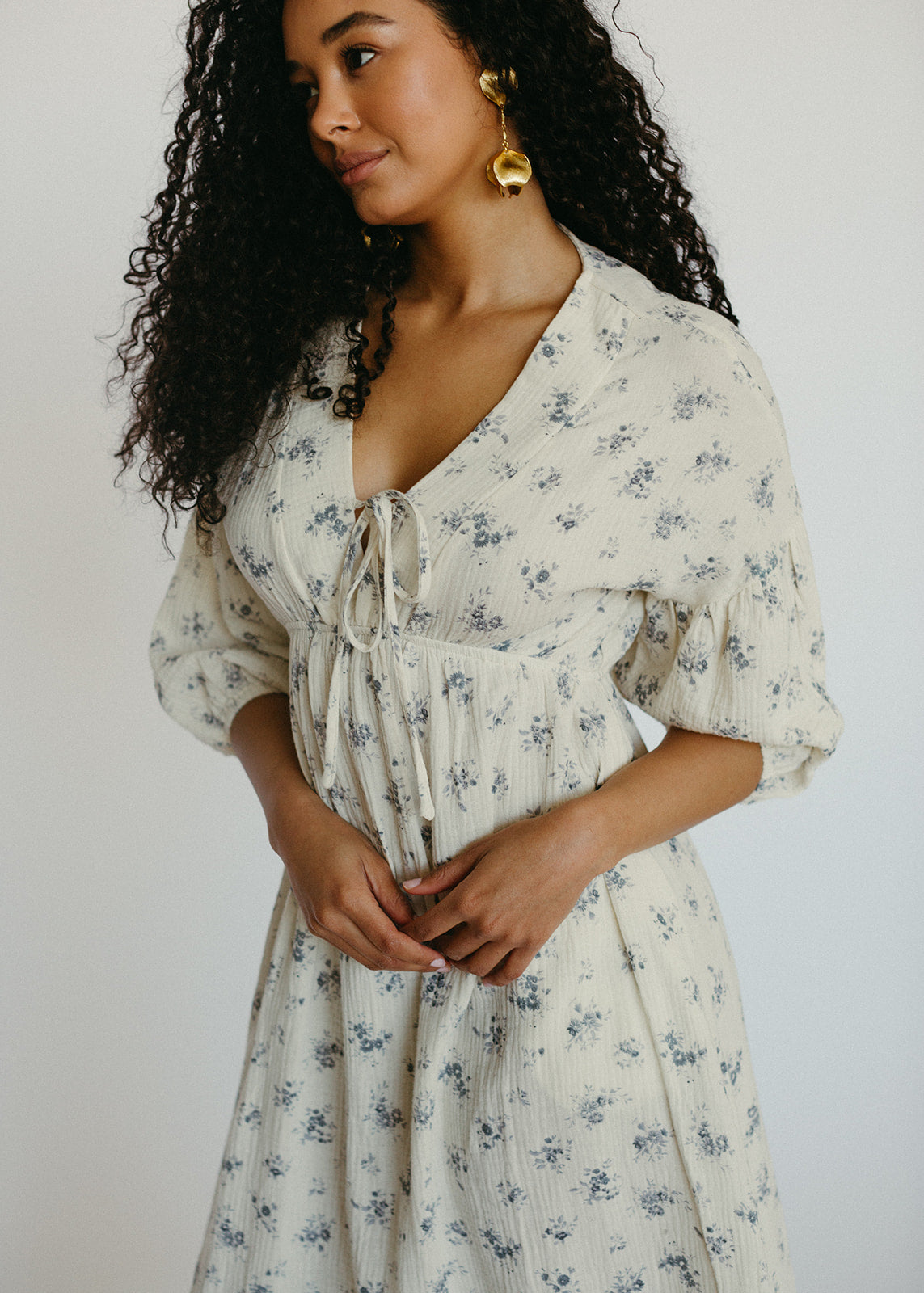 The Meyers Dress - Blue Floral