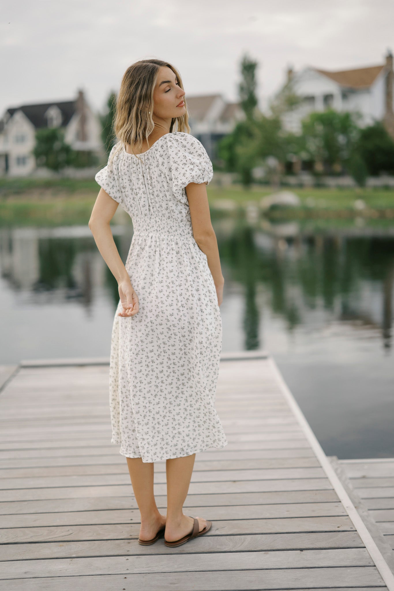 The Meyers Dress - Brown Floral