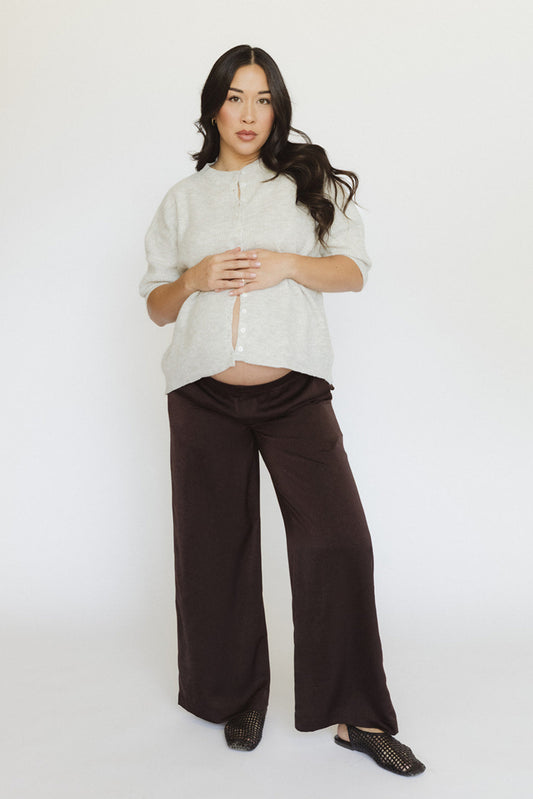 The Yarrow Satin Pants - Chocolate Brown