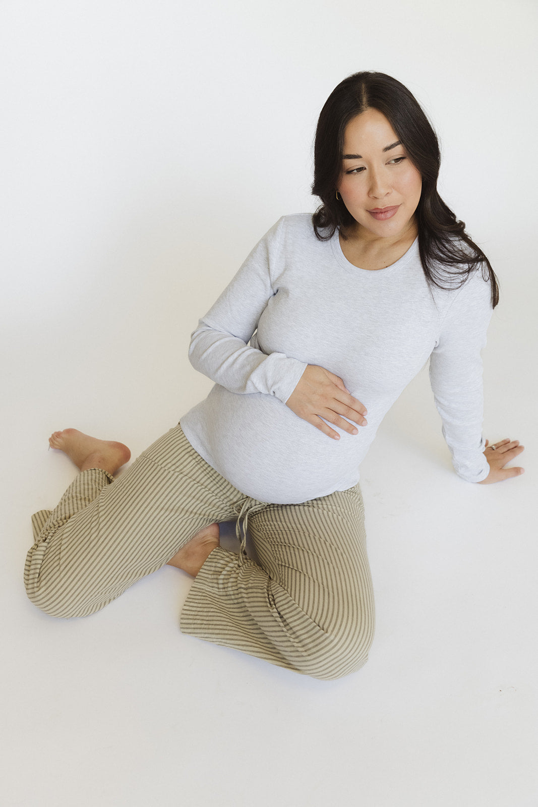 The Nellie Beige Striped Pants