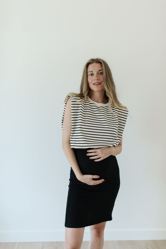 The Afton French Terry Top - Striped