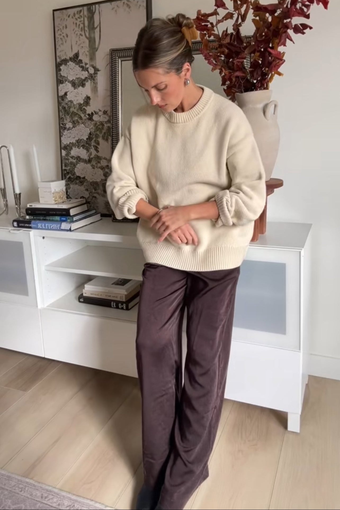 The Yarrow Satin Pants - Chocolate Brown