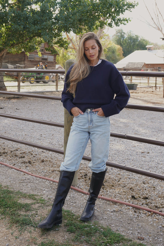 The Times Sweater - Navy Pullover