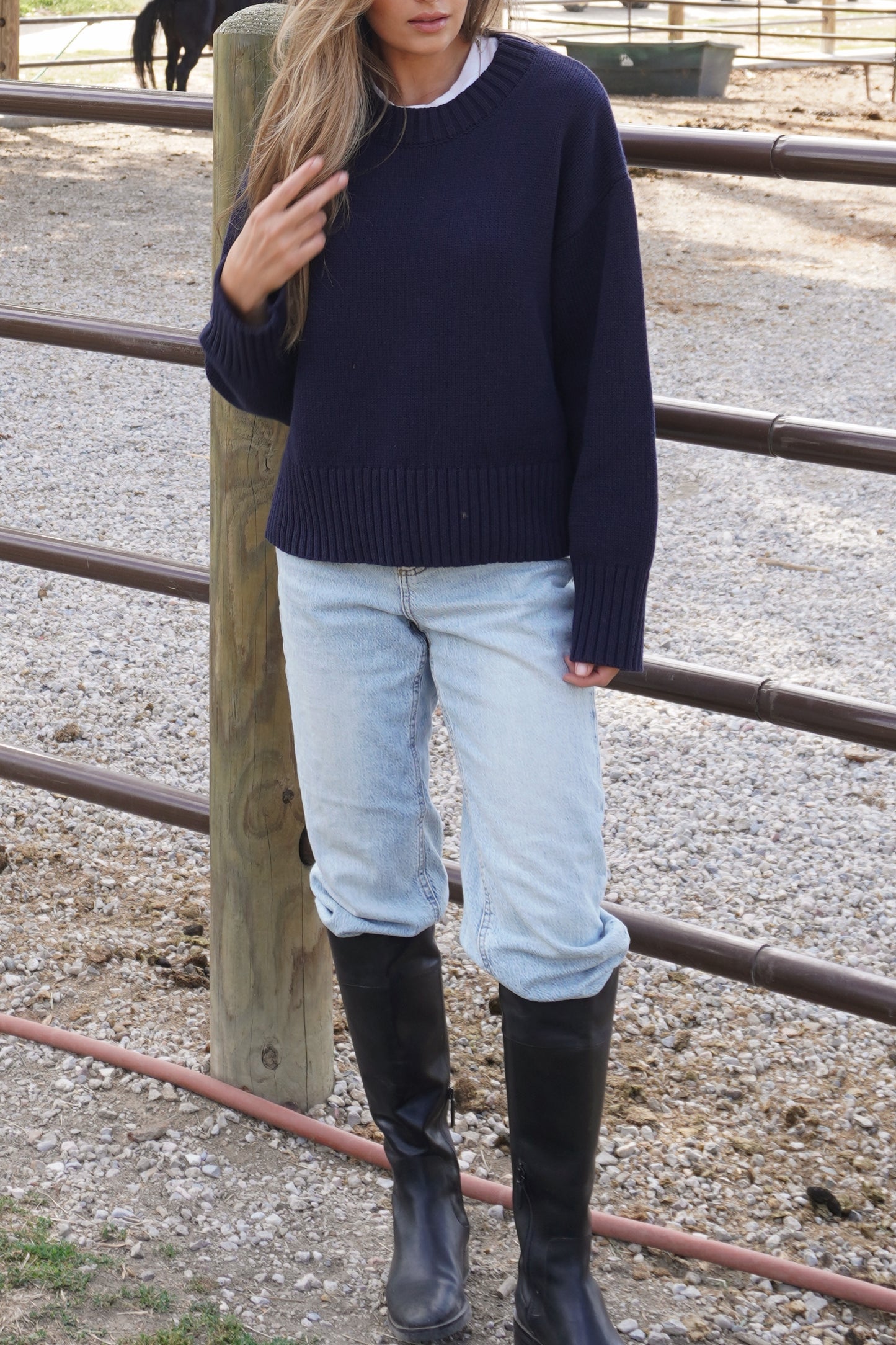The Times Sweater - Navy Pullover
