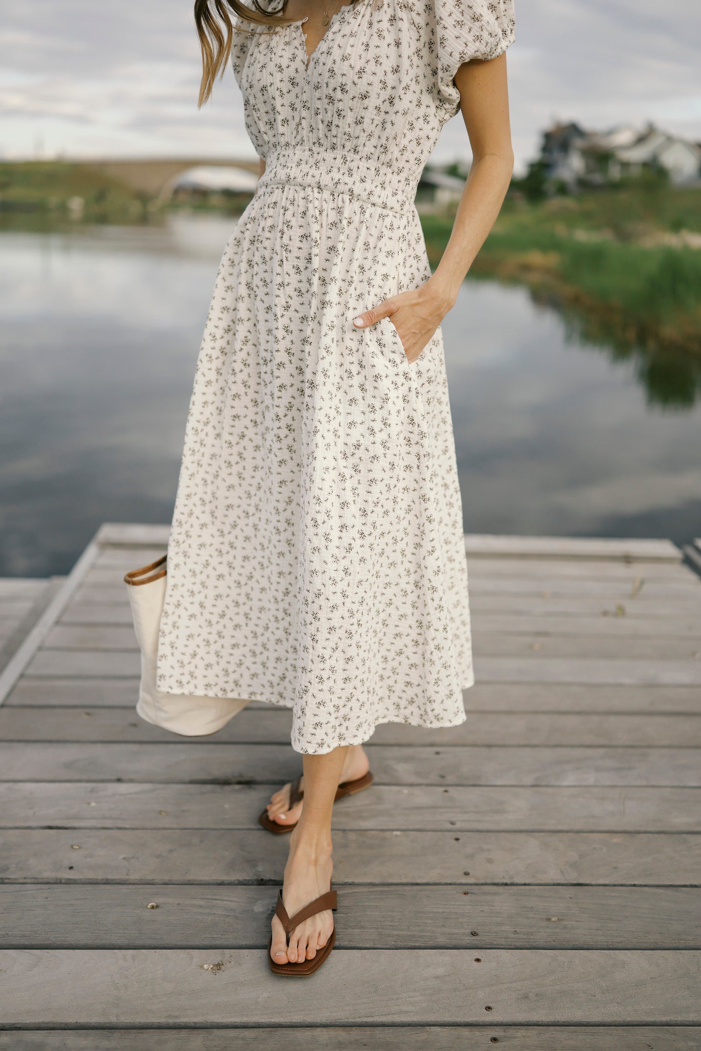 The Meyers Dress - Brown Floral
