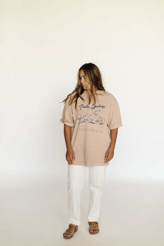 The Palm Springs Oversized Tee - Clay