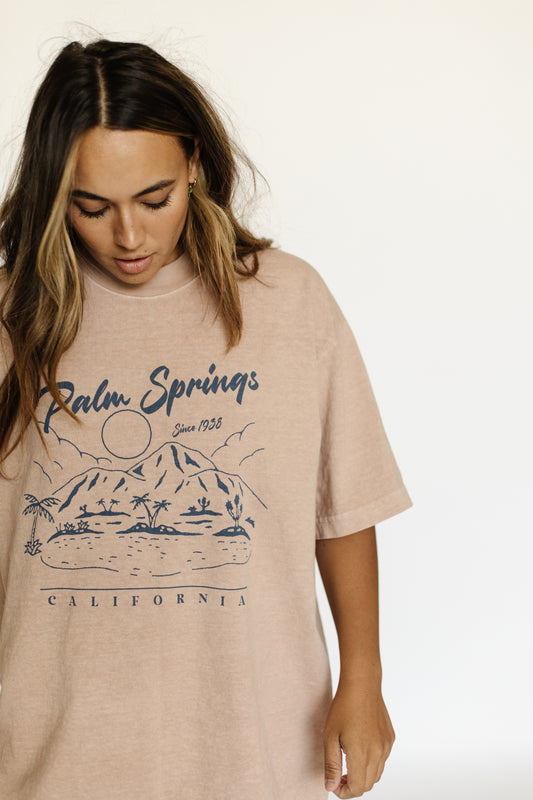 The Palm Springs Oversized Tee - Clay