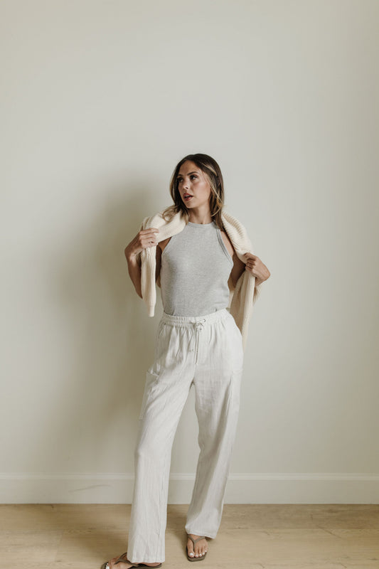 The Saltwater Pant - White Striped